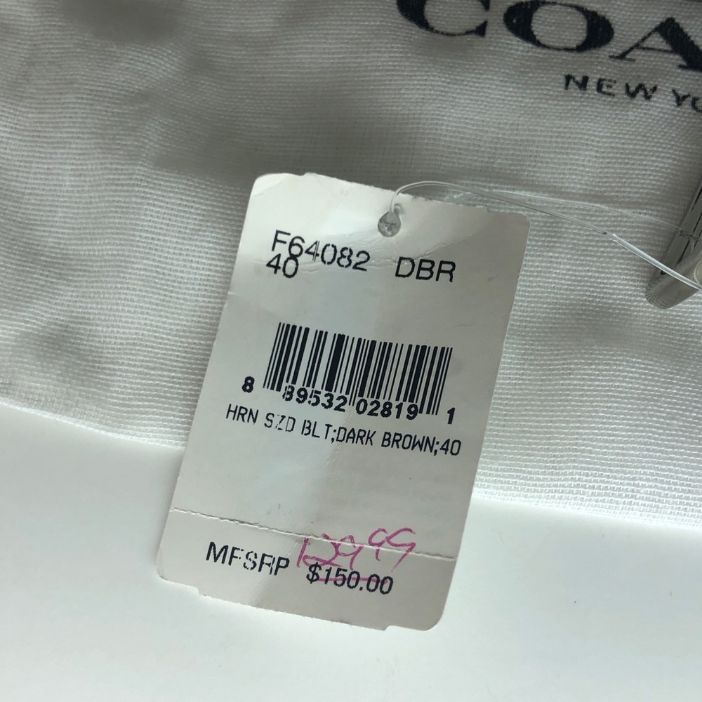 COACH Men’s Leather Brown Belt Size 40 NWT - Picture 7 of 7